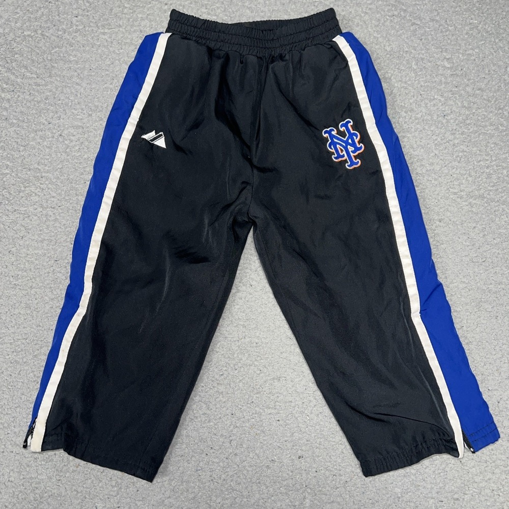VTG Majestic New York Mets Windbreaker Pants Toddler Sz 24 Months Black 90s